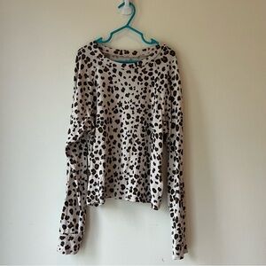 🌼 5/$20 GAP Leopard Print Long Sleeve Top Size 8 Girls Animal Print Soft Shirt M